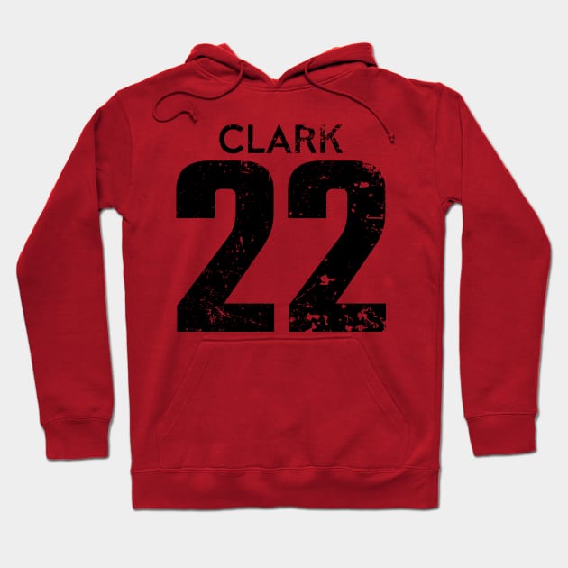 Caitlin Clark Black Distressed Jersey Number 22 Hoodie by itsMePopoi